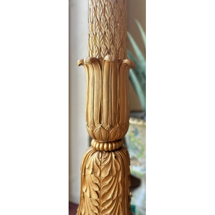 Paire de candelabres en bronze et malachite