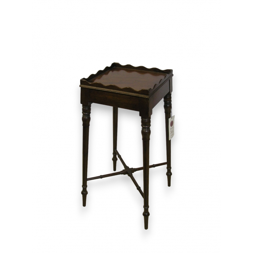  Petite table carrée en acajou, 4 pieds tournés sur  Moinat SA  - Antiquités décoration