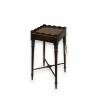 Petite table carrée en acajou, 4 pieds tournés