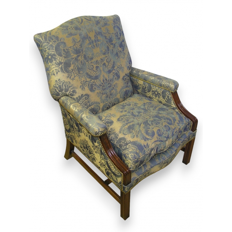 Fauteuil anglais en acajou, à coussin