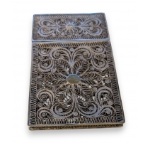 Boite à cartes filigrane en argent