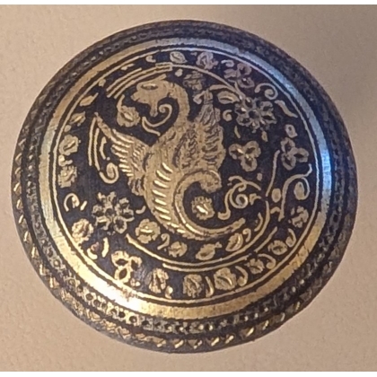 Pommeau de canne en métal niellé de Tolède