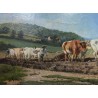 Paintings | Painting entitled ‘Oxen Team’, signed PELLETIER. Moinat SA  – Antiques and home décor