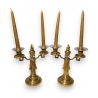 Paire de bougeoirs Louis XVI dorés