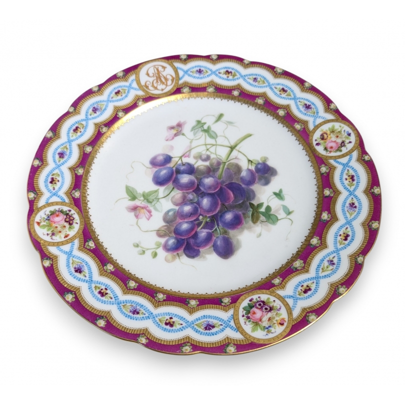 Assiette \"Raisins\" par BOYER