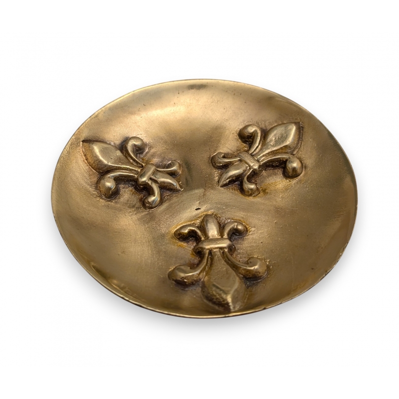 Coupelle ronde "Trois fleurs de lys", en bronze