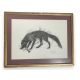 Encre de Chine "Loup et saumon" signée G. BRESSLER