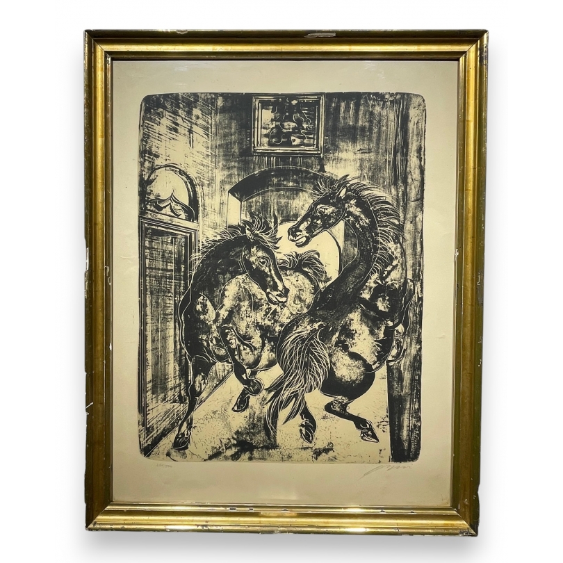 Lithographie "Chevaux" signée ERNI