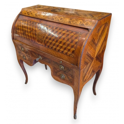 Rosewood cylindrical desk