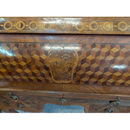 Rosewood cylindrical desk