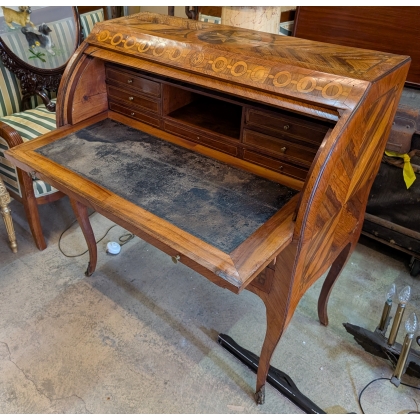 Rosewood cylindrical desk