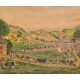 Aquarelle "Montée à l'alpage" signée ZG