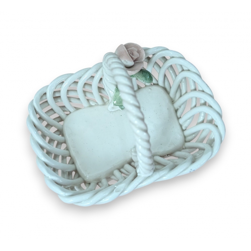 Panier Rose en porcelaine Capo Di Monte