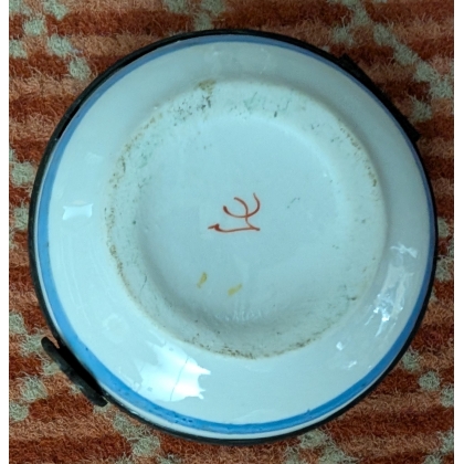 Boite ronde en porcelaine \"Montgolfière\"