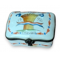 Boite en porcelaine "Travail 1792"