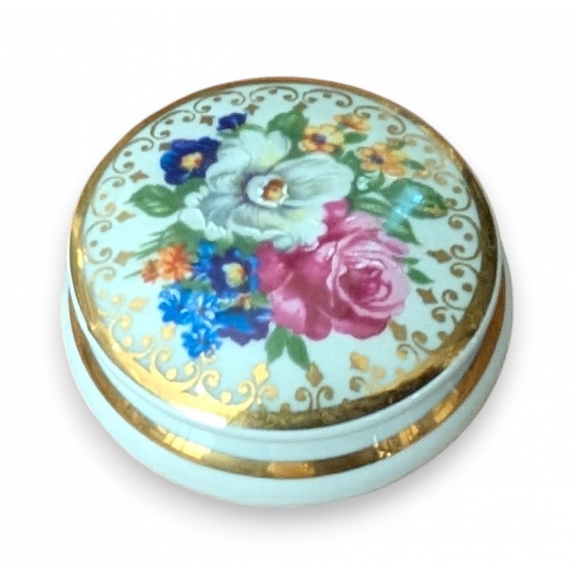 Boite en porcelaine \"Fleurs\"