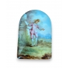 Plaque ronde en porcelaine "Personnage"