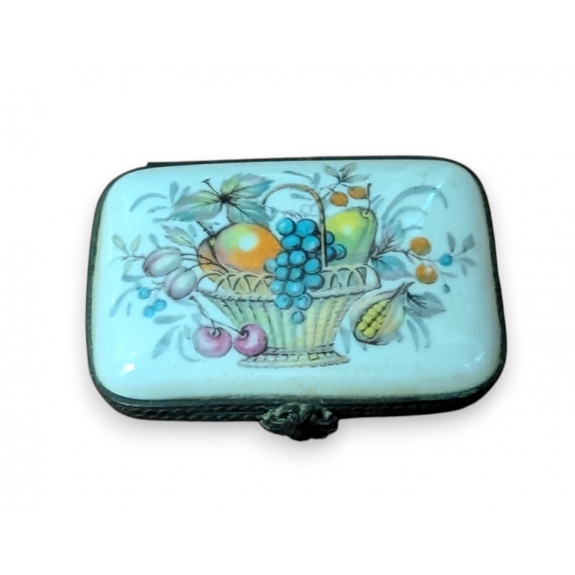 Boite en porcelaine \"Panier de fruits\"