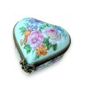 Boite Coeur en porcelaine \"Fleurs\"