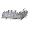 "Wave" wall light in silver-coloured sheet metal and glass
