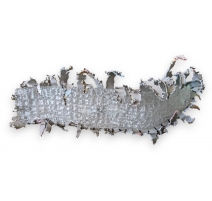 Applique "Vague" en tôle argentée et verre