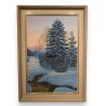 Tableau \"Sapin sous la neige\" signé H. RUDD 69