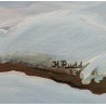 Tableau \"Sapin sous la neige\" signé H. RUDD 69