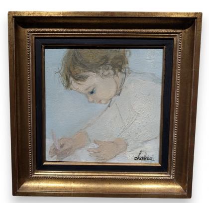 Tableau \"Sandrine\" signé CHABRIER