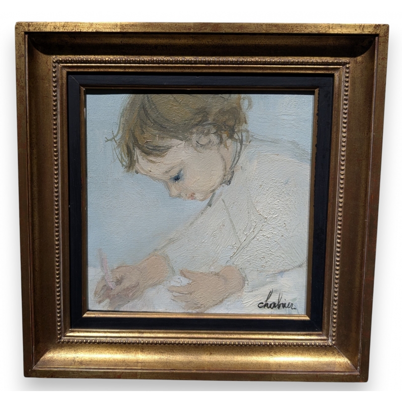 Tableau \"Sandrine\" signé CHABRIER