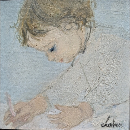 Tableau \"Sandrine\" signé CHABRIER