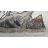 Engraving entitled ‘Rooster, Hen and Young Rooster’, signed HAINARD