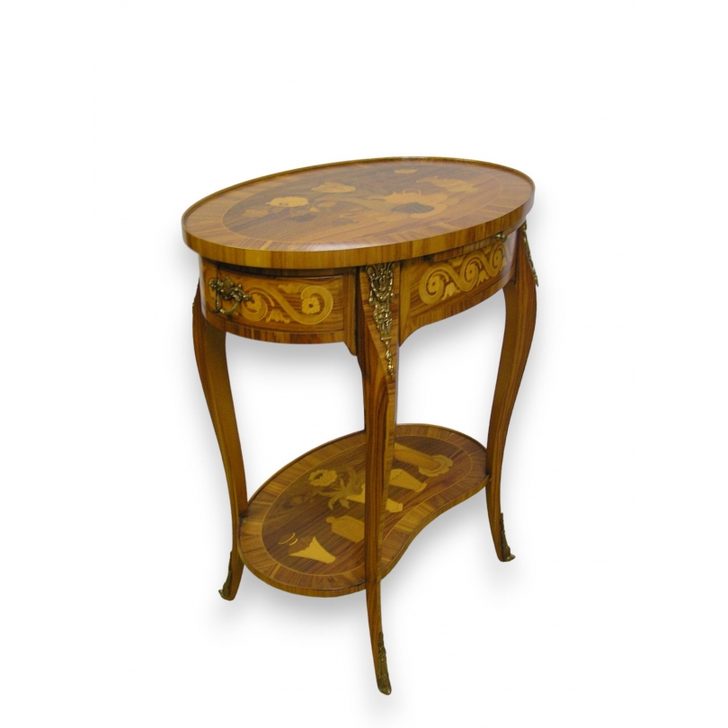 Oval rosewood bedside table at  Moinat SA  - Antiques and home décor