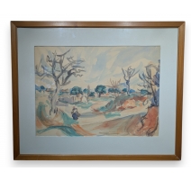 Aquarelle Paysage signée
