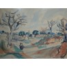 Aquarelle Paysage signée