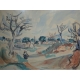 Aquarelle Paysage signée
