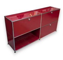 Meuble USM rouge à 3 casiers