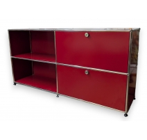 Meuble USM rouge à 2 casiers