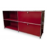 Meuble USM rouge à 2 casiers
