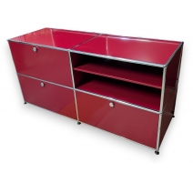 Meuble USM rouge à 3 casiers