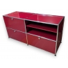 Meuble USM rouge à 3 casiers