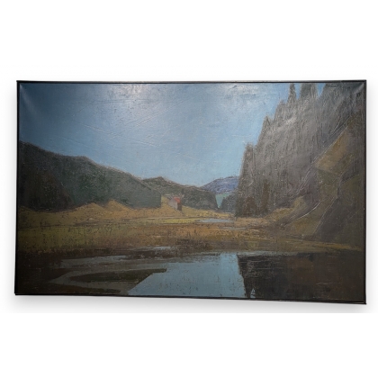 Tableau \"Lac de montagne\" signé MAFLI 79