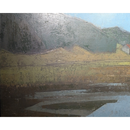 Tableau \"Lac de montagne\" signé MAFLI 79