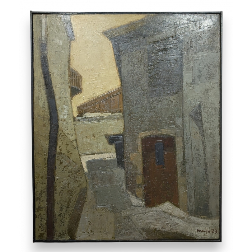 Tableau \"Ruelle\" signé MAFLI 77