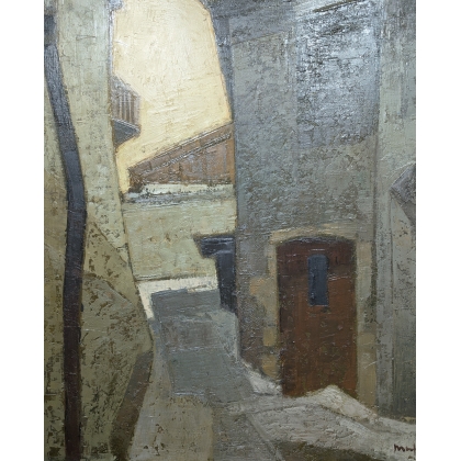 Tableau \"Ruelle\" signé MAFLI 77