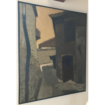 Tableau \"Ruelle\" signé MAFLI 77