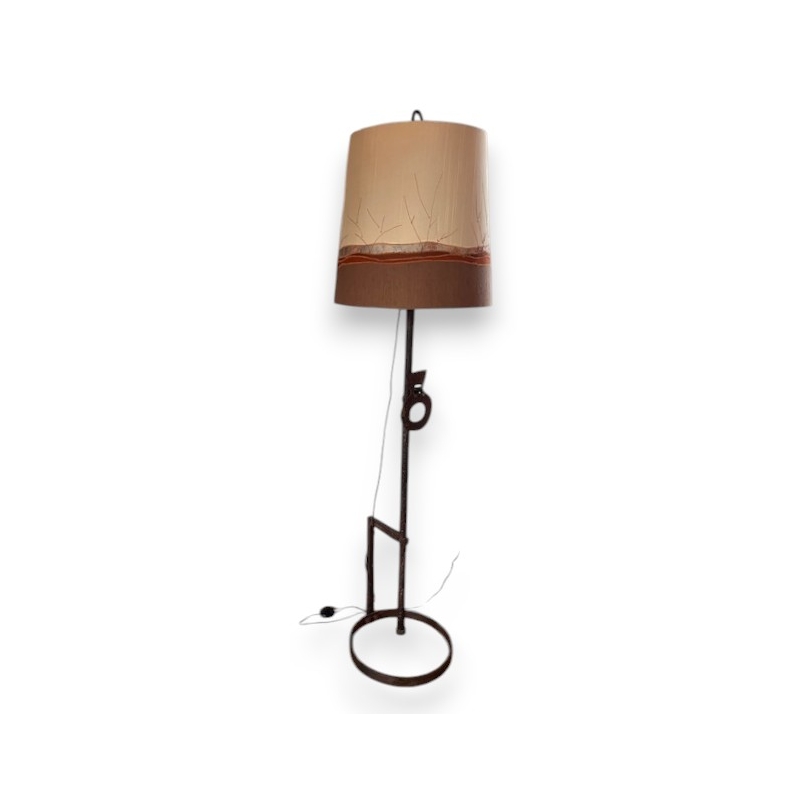 Lampadaire brutaliste en fer forgé