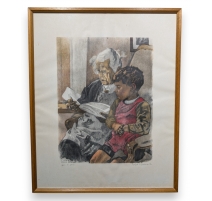 Gravure "La bisaïeule" signée HAINARD