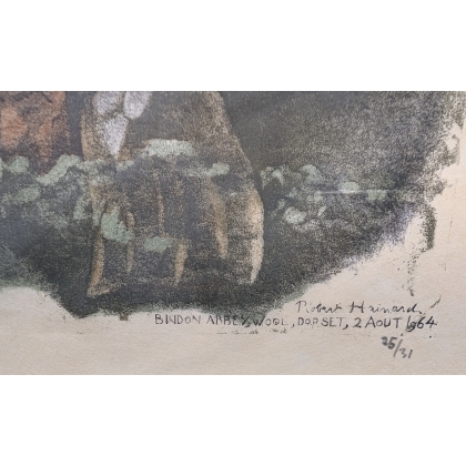 Engraving entitled ‘The Great Salmon’, signed HAINARD