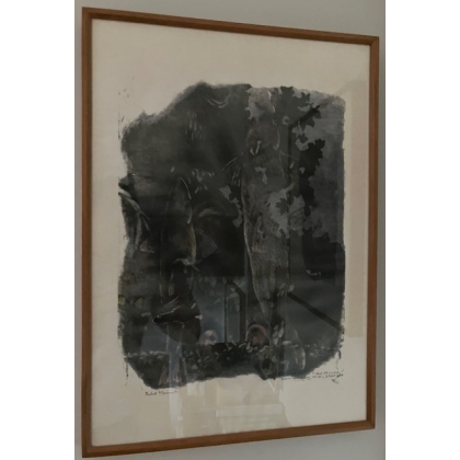 Engraving entitled ‘The Great Salmon’, signed HAINARD