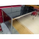 Bureau d'angle USM verre et caisson rouge